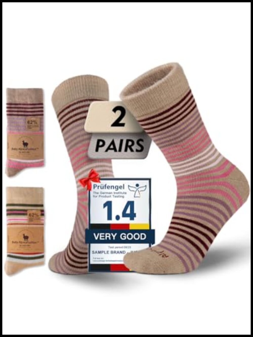 Baby Alpaca Wool Blend Thermal Crew Socks for Women Winter Warm